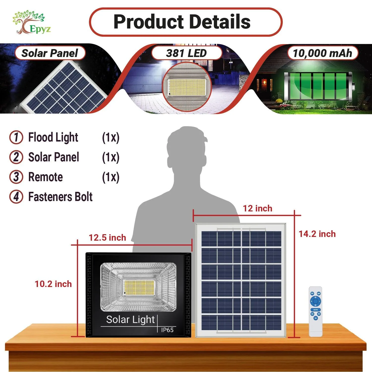 150 Watt Solar Flood Lights for Outdoor