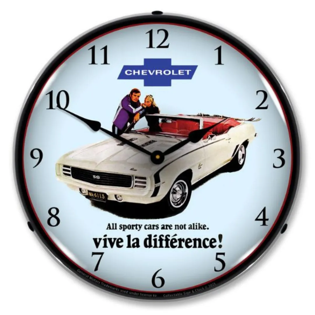 1969 Camaro RS SS Convertible Lighted Wall Clock
