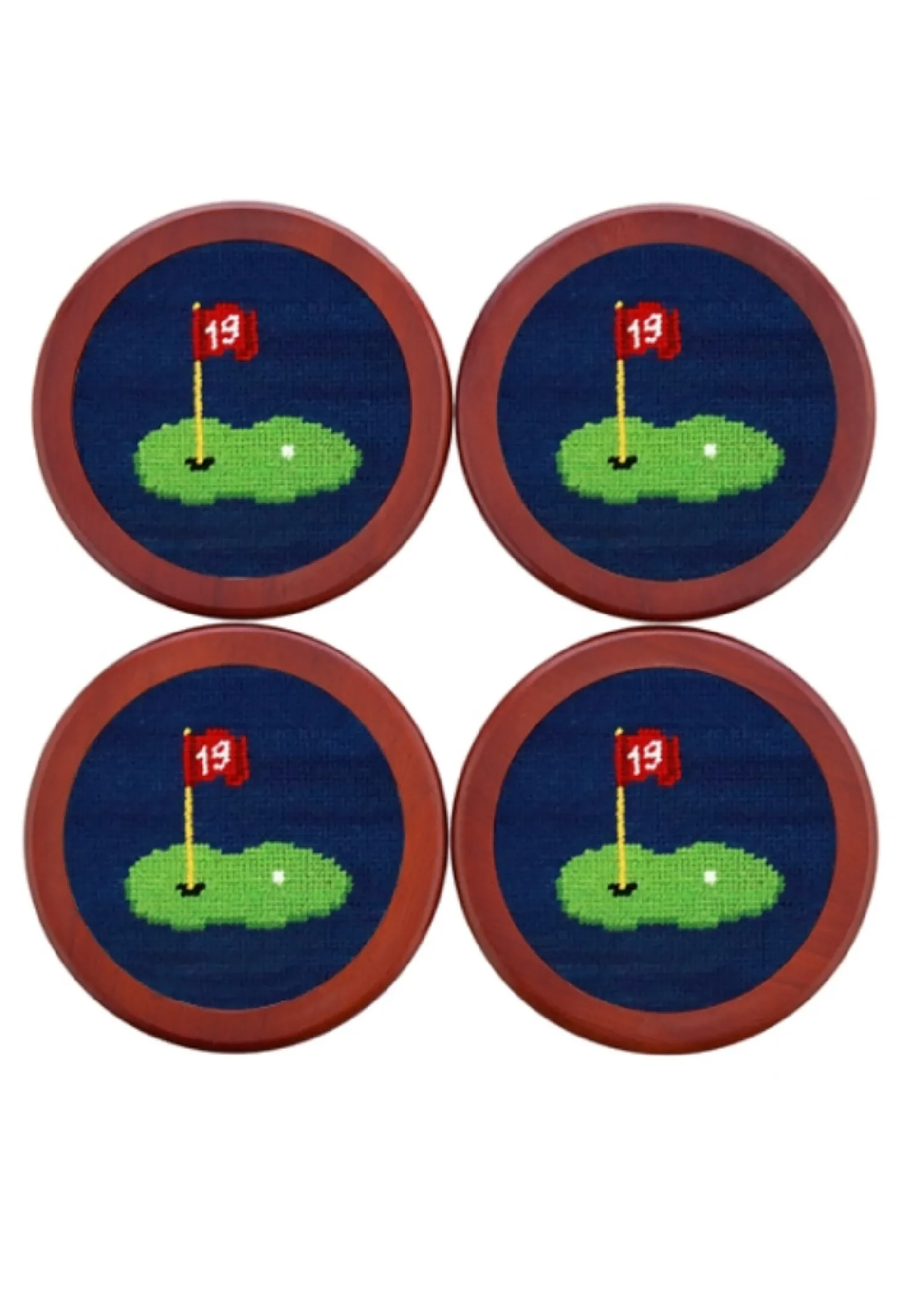 19TH HOLE NEEDLEPOINT COASTER SET