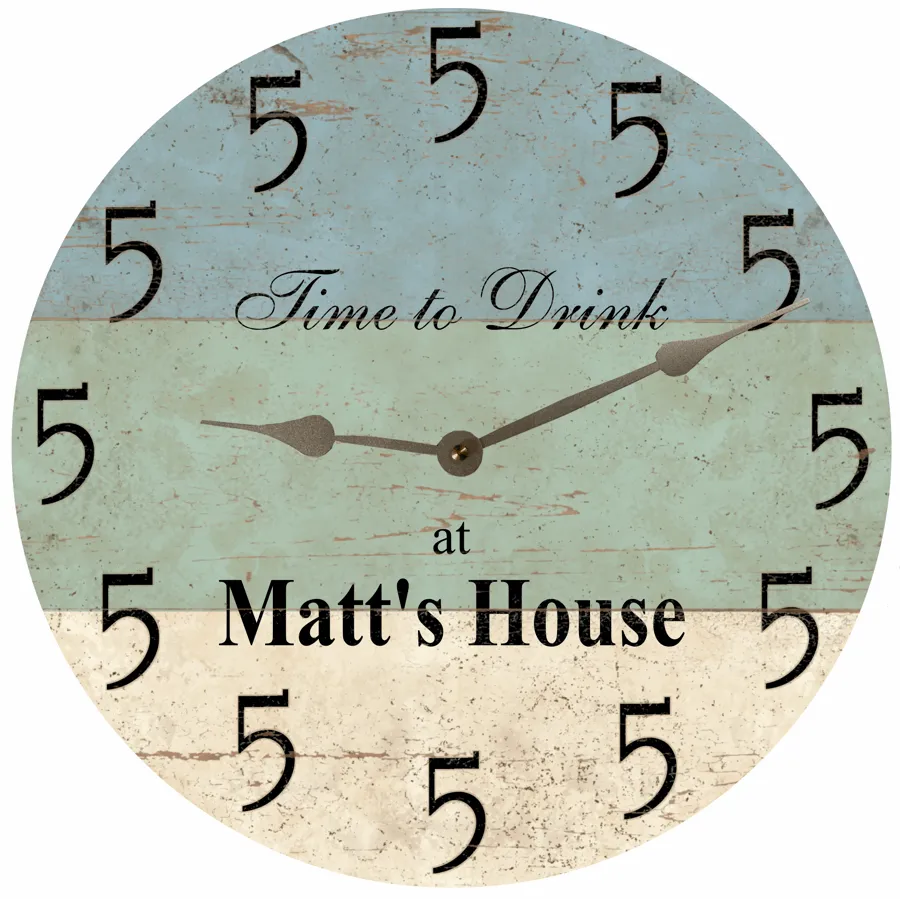 5 O Clock Personalized Beach Clock