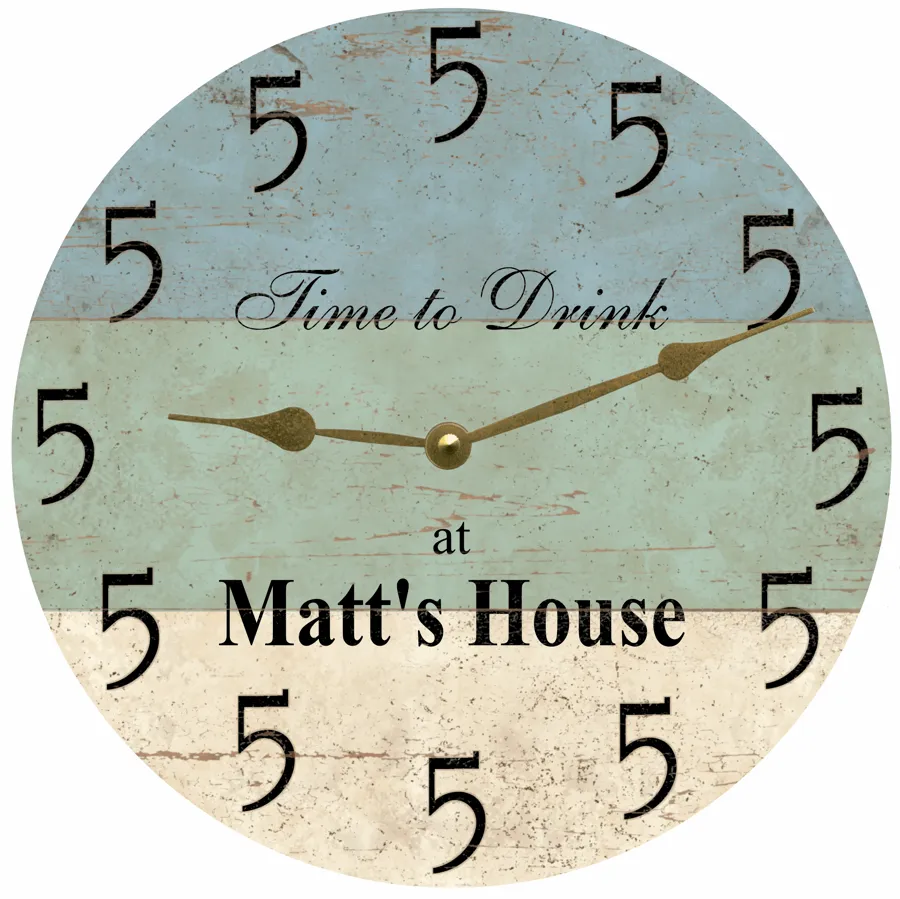 5 O Clock Personalized Beach Clock