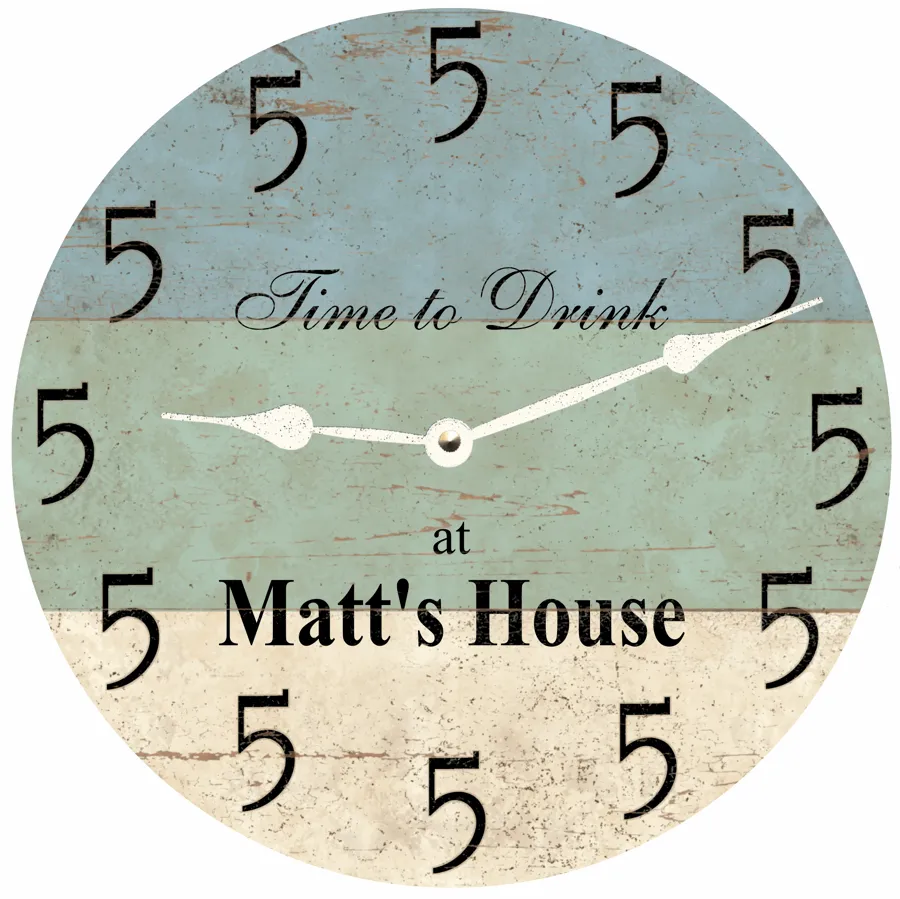 5 O Clock Personalized Beach Clock