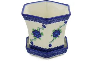 5" Planter - Blue Poppies