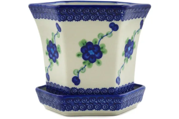 5" Planter - Blue Poppies