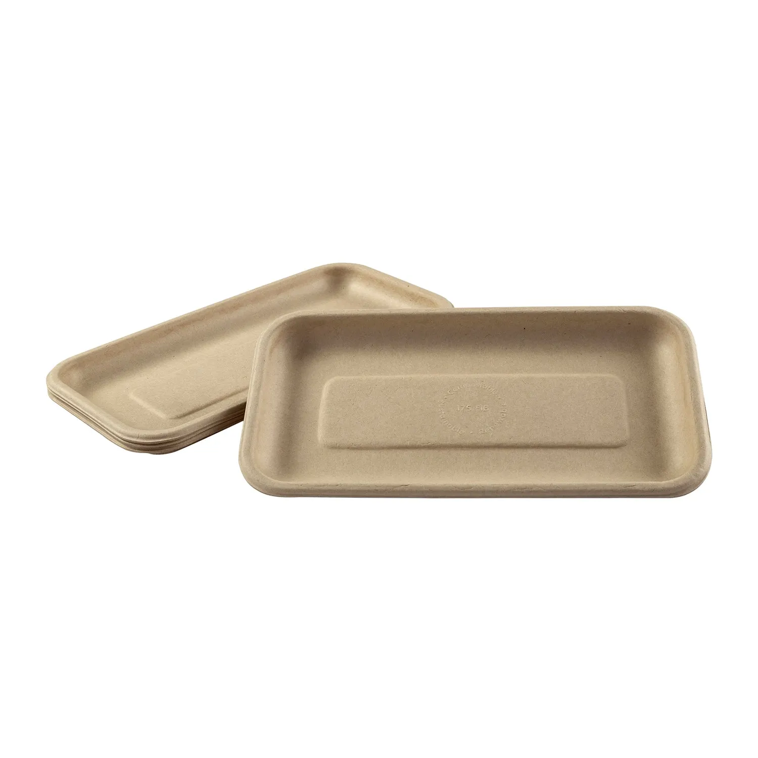 8.3" x 4.5" x 0.6" Molded Fiber Mini Trays, Case of 500