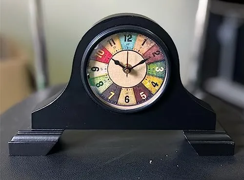 AHSKY Clock Handicraft New Model Number Designer Wooden Antique Table Clock Round