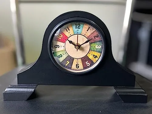 AHSKY Clock Handicraft New Model Number Designer Wooden Antique Table Clock Round