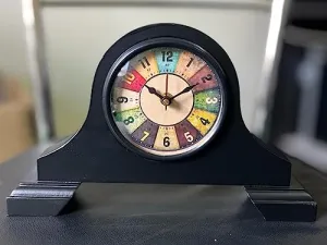 AHSKY Clock Handicraft New Model Number Designer Wooden Antique Table Clock Round