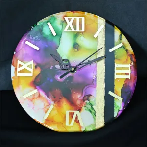 Alcohol Ink Wall Clock