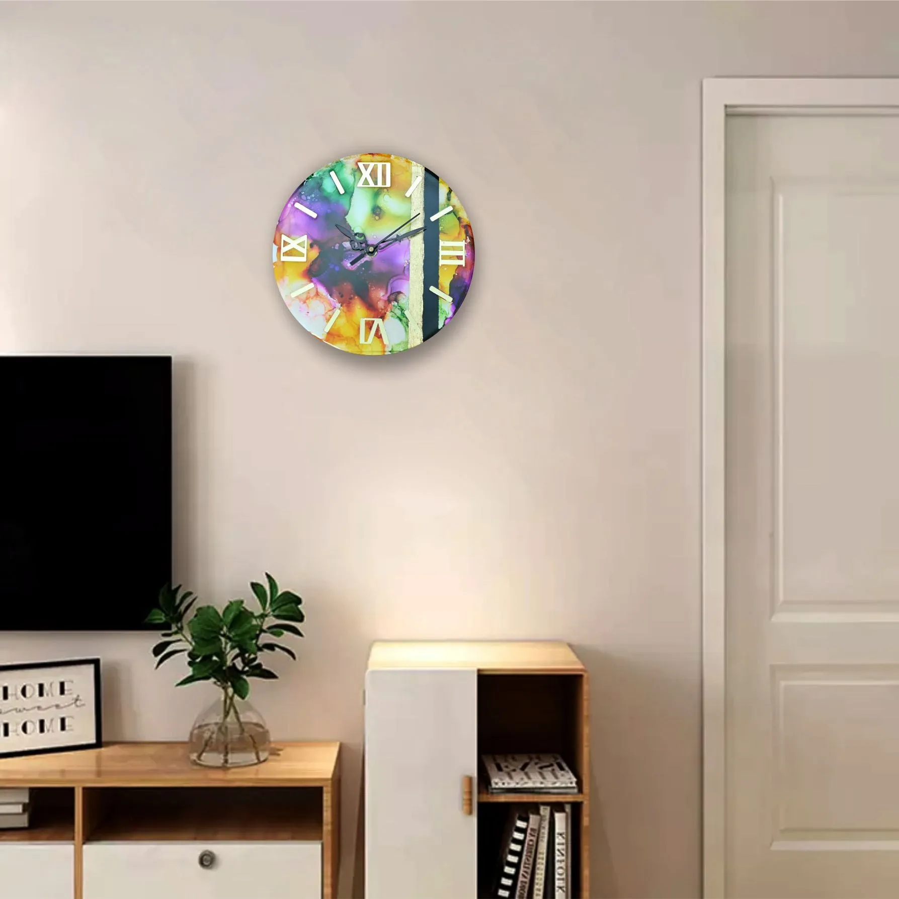 Alcohol Ink Wall Clock