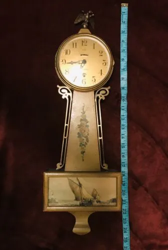 Antique Vintage Hyannis Sessions Eight Day Clock Made in USA - Runs!