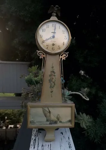 Antique Vintage Hyannis Sessions Eight Day Clock Made in USA - Runs!