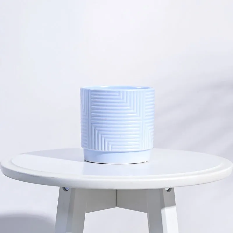 Argyle Maze Ceramic Pot | 4x4 Inch