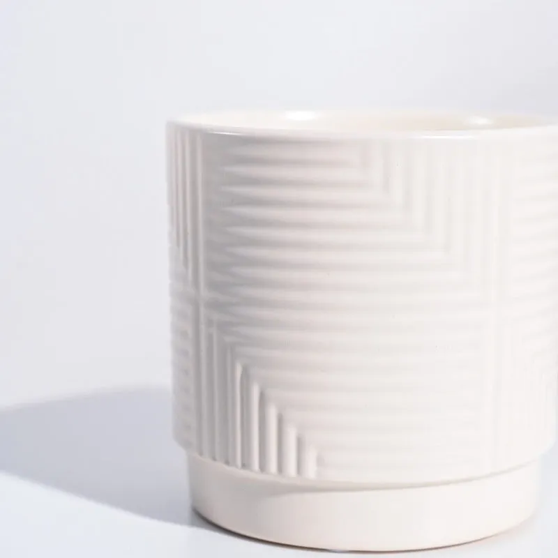 Argyle Maze Ceramic Pot | 4x4 Inch