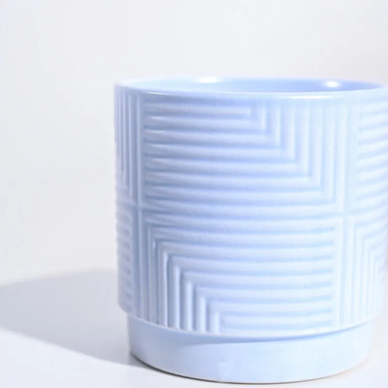 Argyle Maze Ceramic Pot | 4x4 Inch