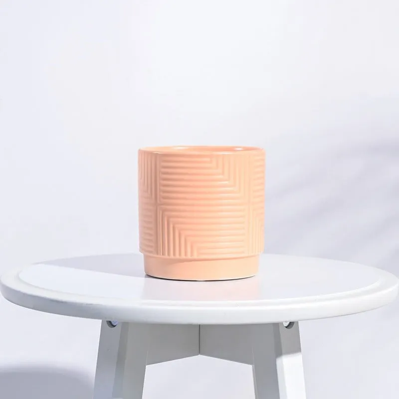 Argyle Maze Ceramic Pot | 4x4 Inch