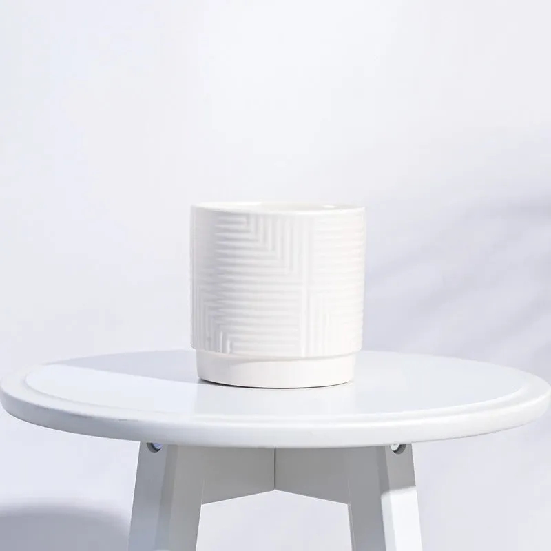 Argyle Maze Ceramic Pot | 4x4 Inch