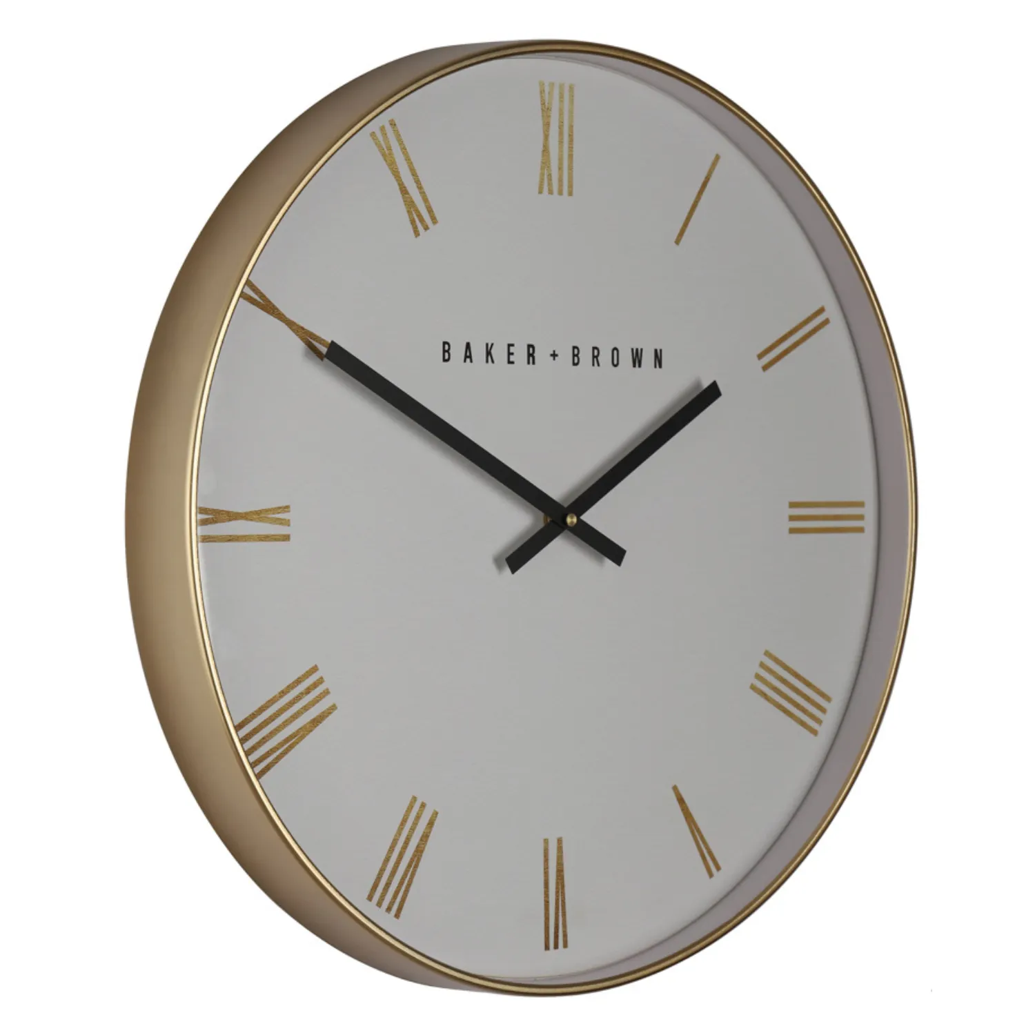 Baker And Brown Nouveau Clock White/Gold