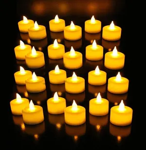 Battery Operated LED Candle Light Diwali Decoration Lights Tealight Wall Lighting Diya Home Decoration 24 Pcs