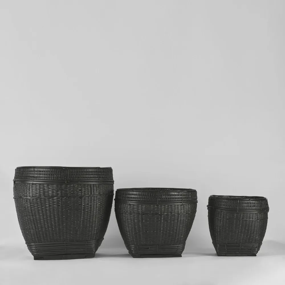 Black Rattan Planter