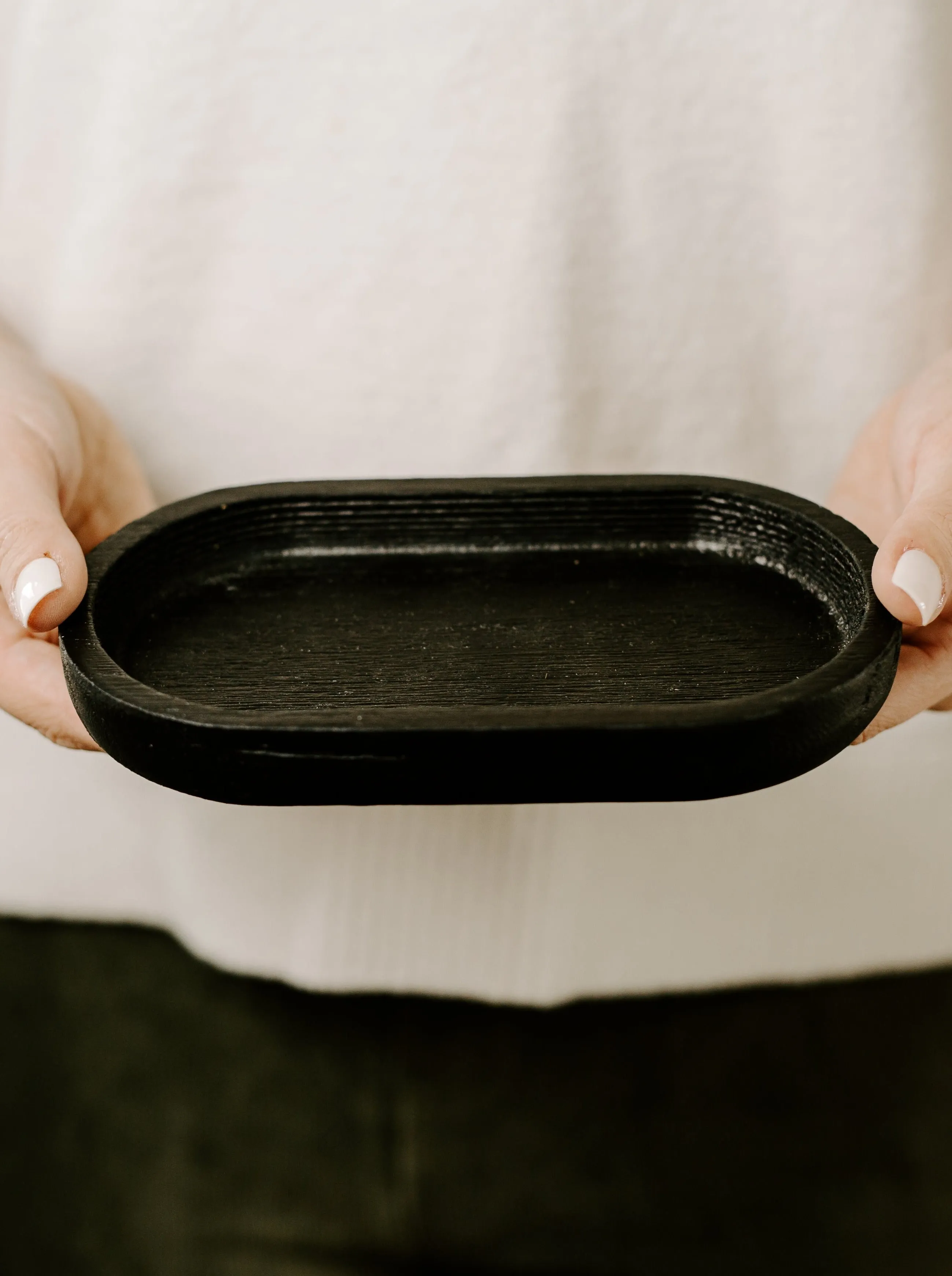 Black Wood Tray