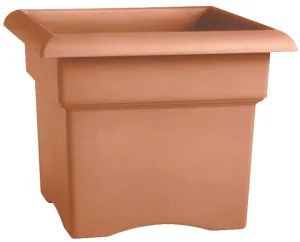 Bloem 57014C Square Deck Box Planter, 11.1 in H, 14 in W, Square, Plastic, Terra Cotta :EA: QUANTITY: 1