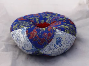 Blue & White Round Singing Bowl Cushion