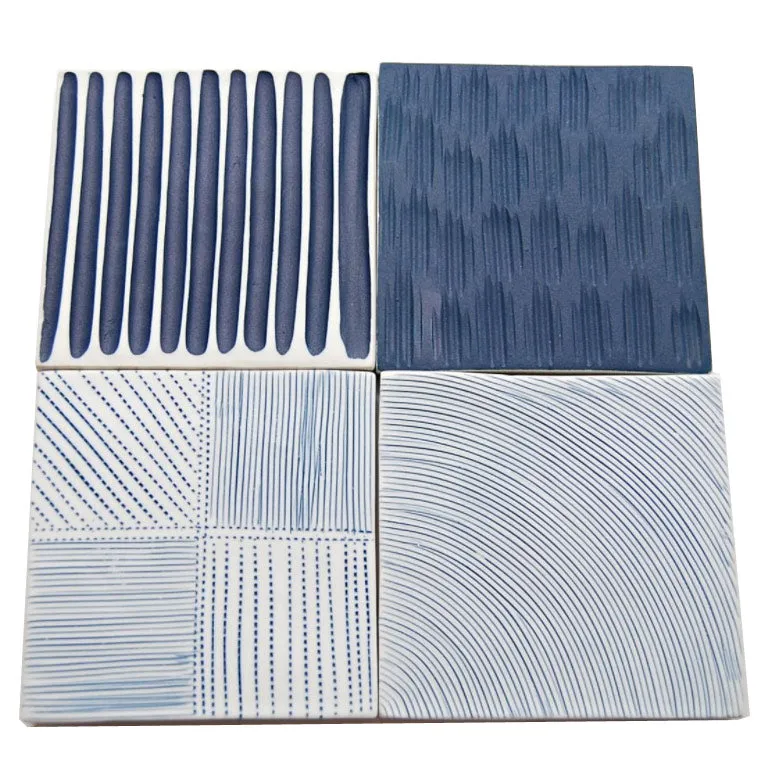 Blue and white ceramic coasters, set of 4