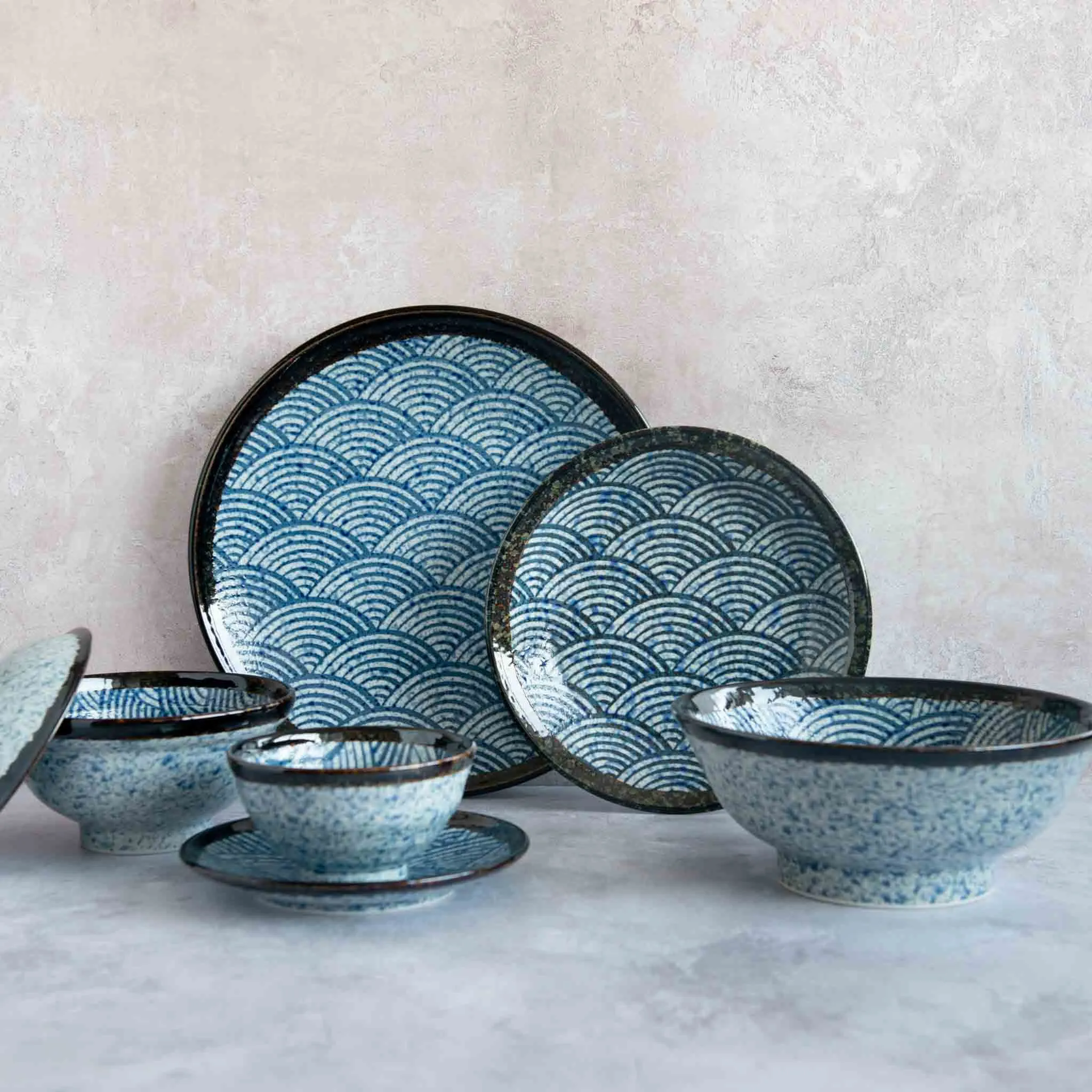 Blue Wave Ramen Bowl, 21cm