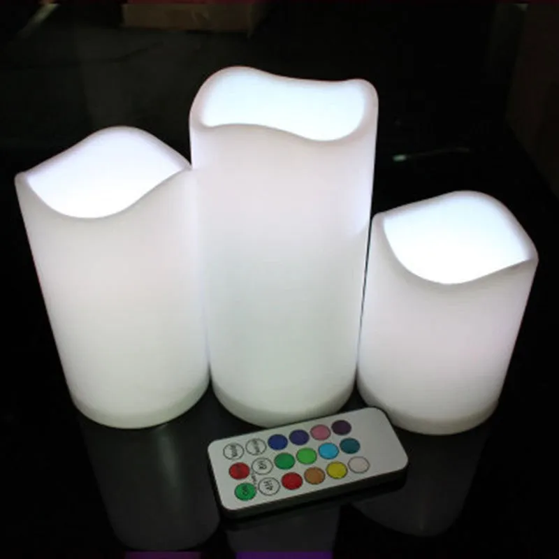 Candles Real Wax Flameless Blinking Remote Timer (3pcs/set) Halloween Decor