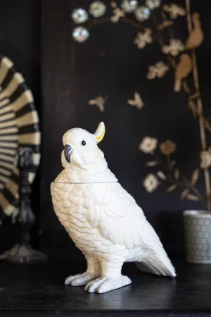 Ceramic Cockatoo Storage Jar
