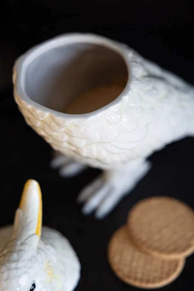 Ceramic Cockatoo Storage Jar