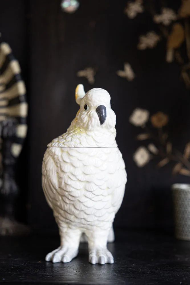 Ceramic Cockatoo Storage Jar