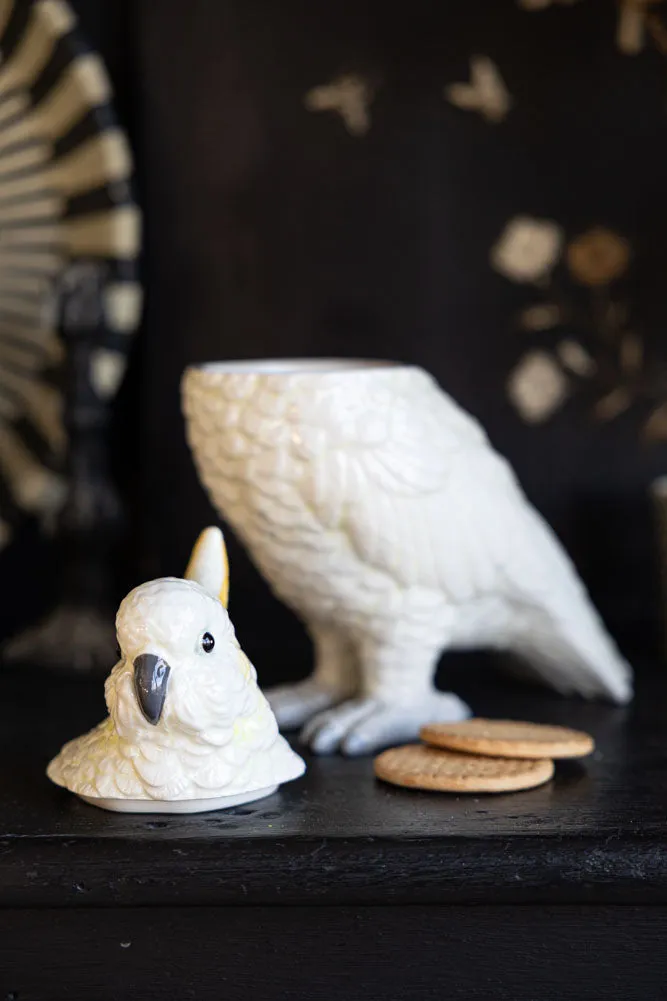Ceramic Cockatoo Storage Jar