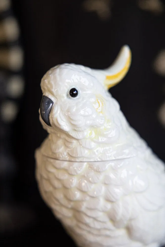 Ceramic Cockatoo Storage Jar