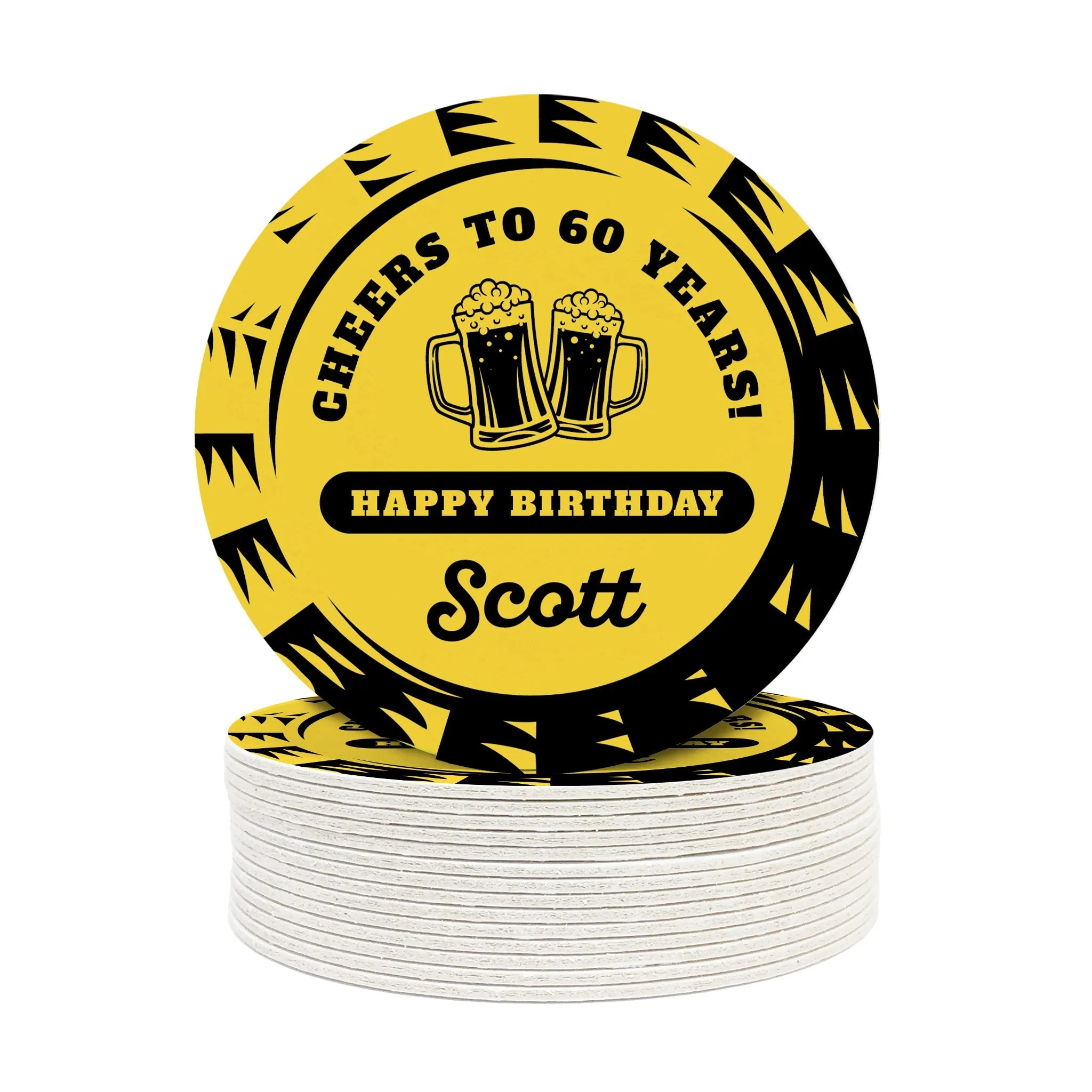 Cheers & Beers Bottlecap Birthday Coasters