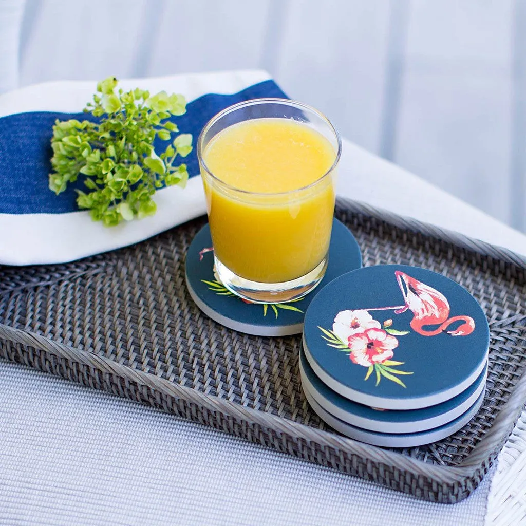 Classic Pink Flamingo Absorbent Ceramic Coasters