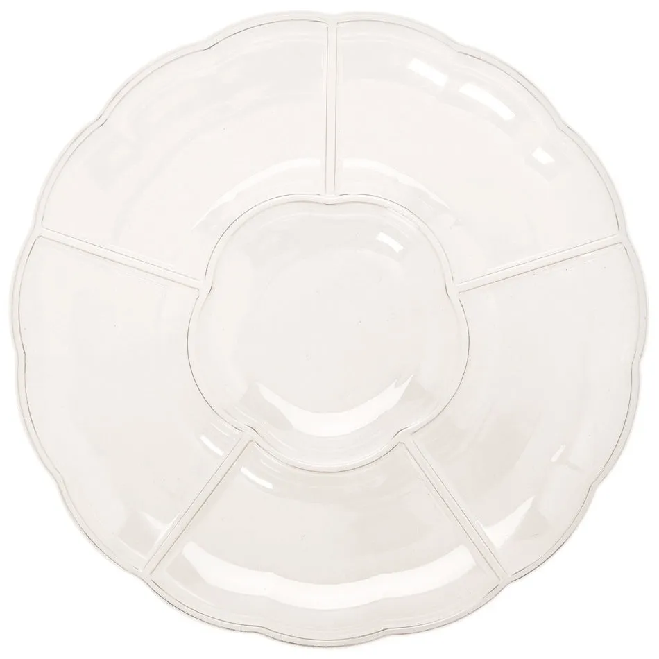 Compartment Chip & Dip Tray Clear - Plastic