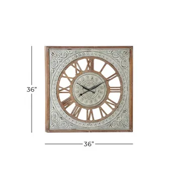 Copy of Brown Metal Farmhouse Vintage Wall Clock - 36" x 2" x 36"