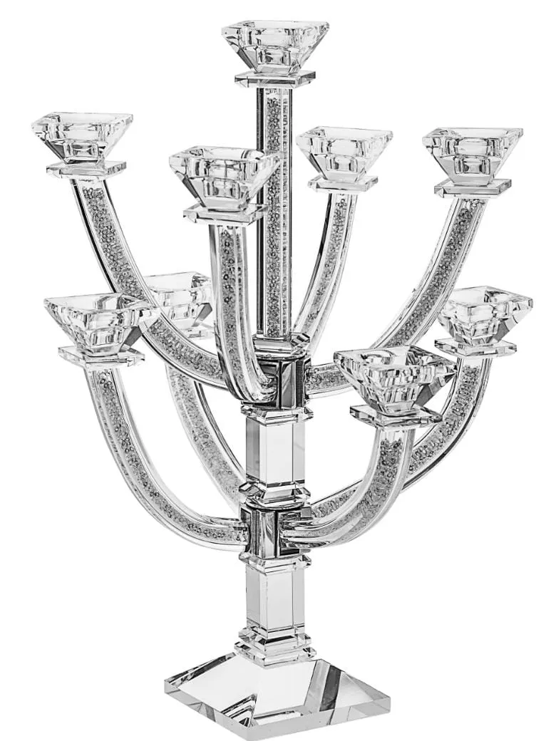 Crystal Candelabra With Crystal Stones #1631