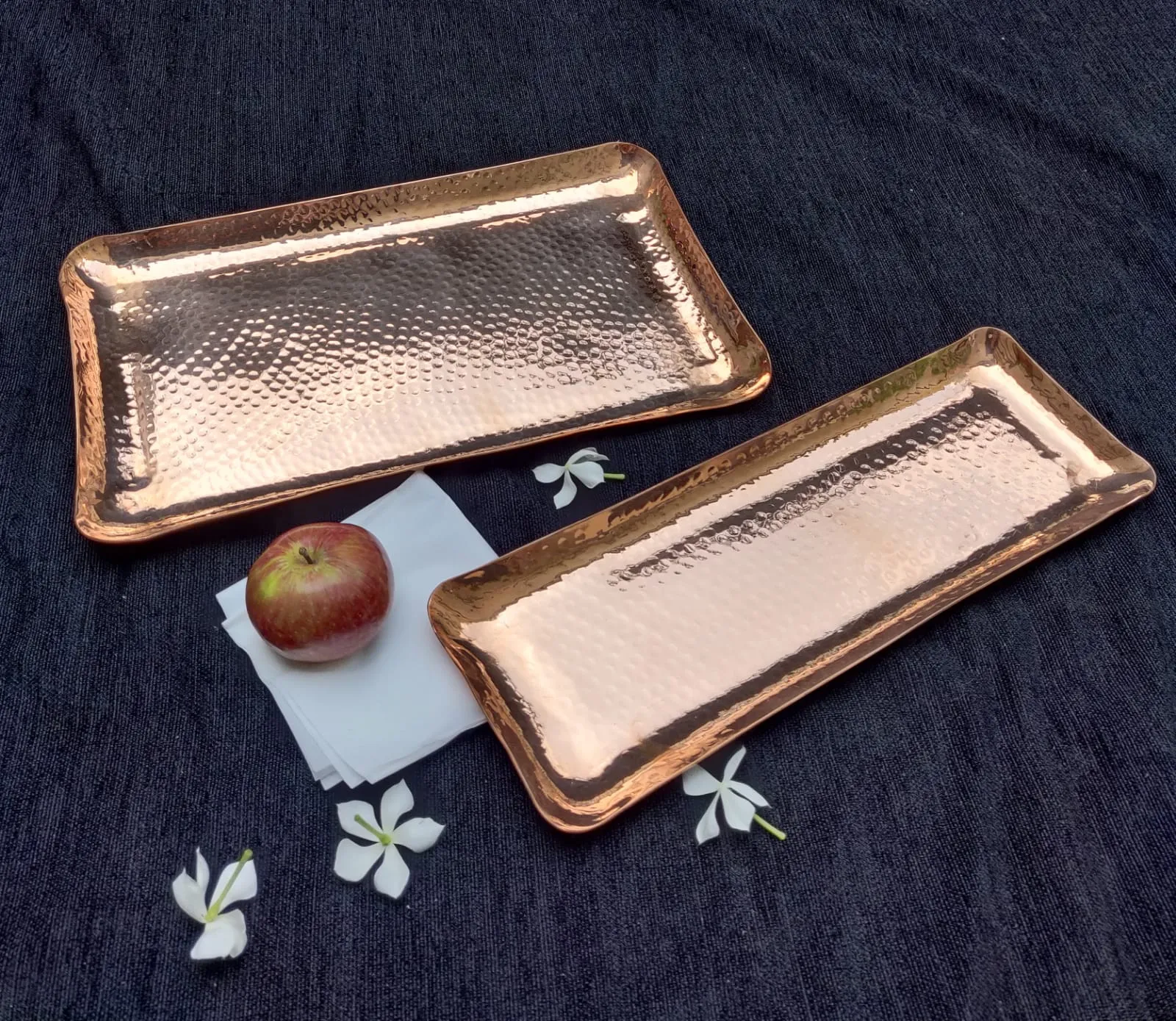 Decorative Copper Hammered Platters MK - 1 PC