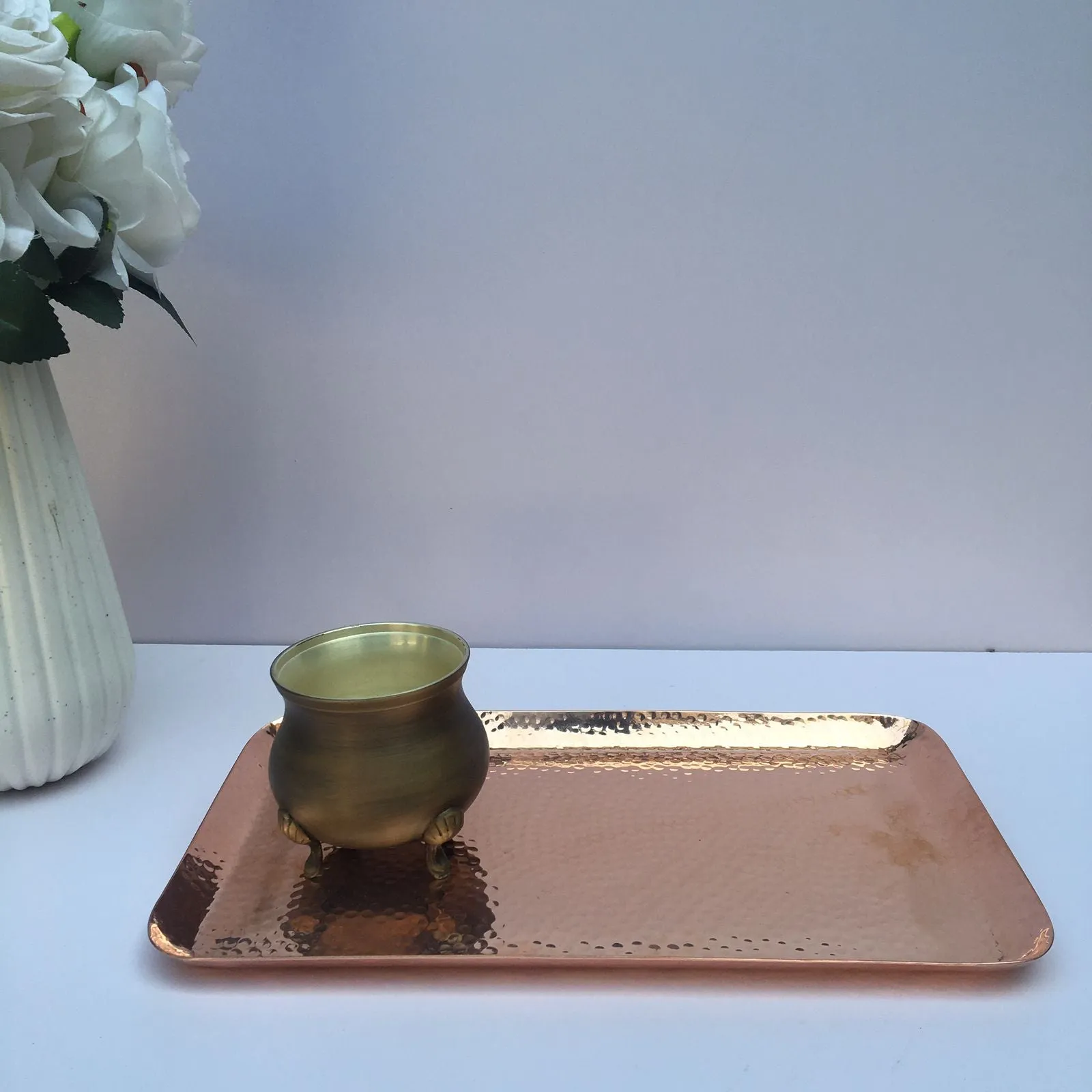 Decorative Copper Hammered Platters MK - 1 PC