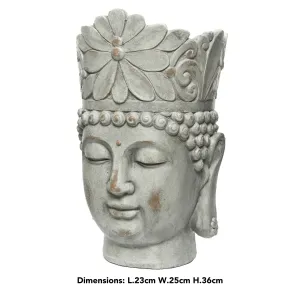 Decoris 36cm Grey Buddha Outdoor Planter