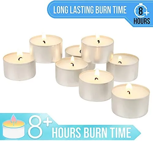 DECOVAA Uncented smokeless 9 Hrs Burning Tealight Candles for Home Decor Birthday Party Festival Reception Celebrations (50)