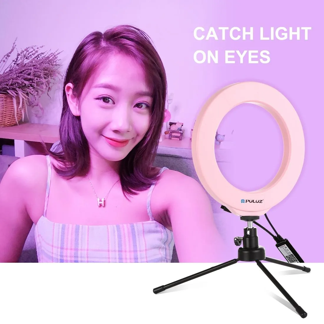 Dimmable 6.2 Usb Rgbw Led Ring Light with Cold Shoe Tripod & Remote