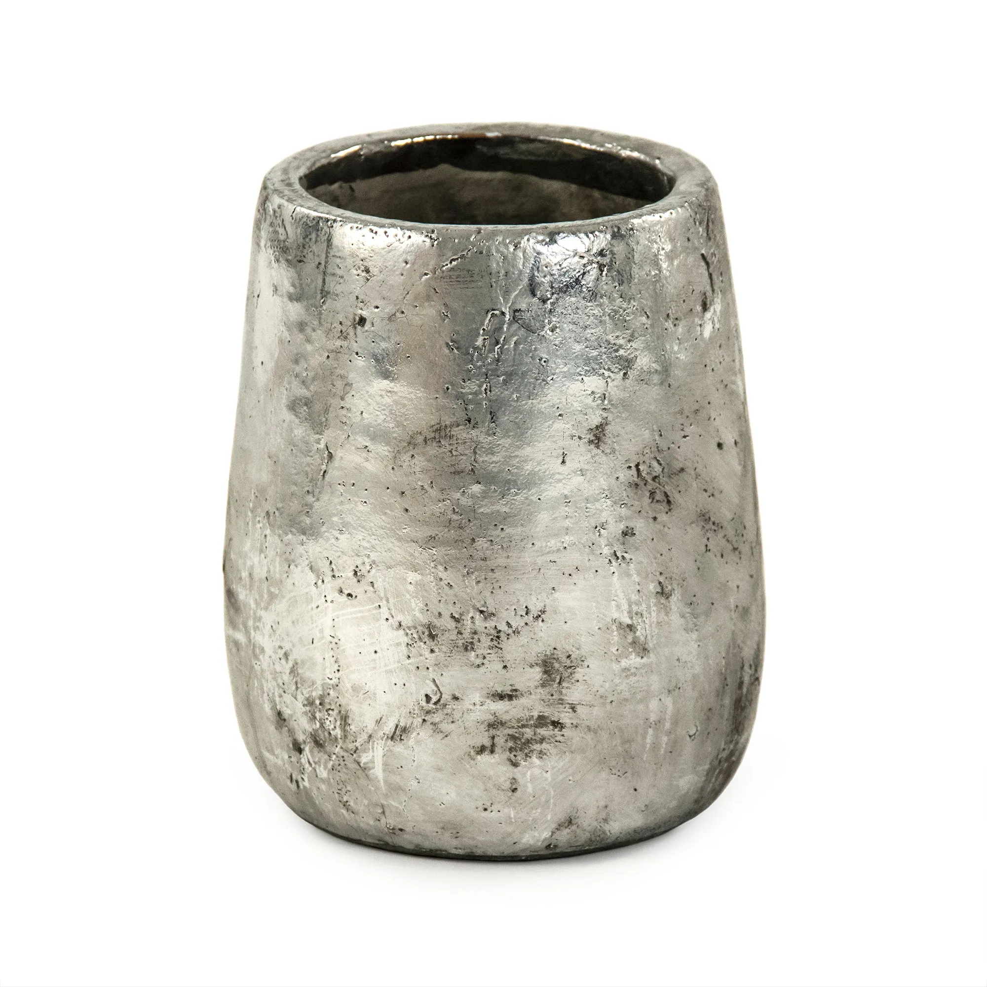 Distressed Metallic Silver Vase (9344M A840) by Zentique