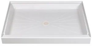 Durabase 3448M Shower Base, 34 in L, 48 in W, 5-1/2 in H, Fiberglass, White :EA: QUANTITY: 1