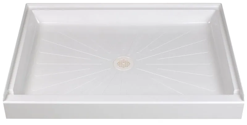 Durabase 3448M Shower Base, 34 in L, 48 in W, 5-1/2 in H, Fiberglass, White :EA: QUANTITY: 1