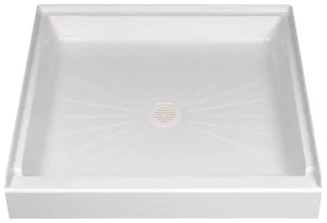 Durabase 3636M Shower Base, 36 in L, 36 in W, 5-1/2 in H, Fiberglass, White :EA: QUANTITY: 1