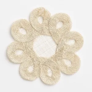 Ecru Woven Doodles Coaster | Set of 4